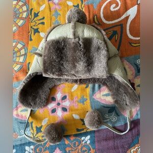 Warm Shearling Hat with Pom Poms– New